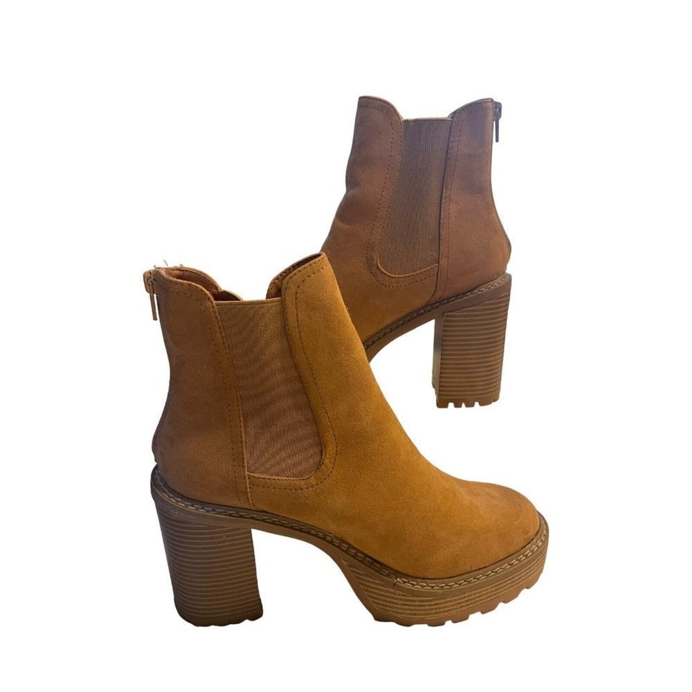 Madden Girl Women Kamora Faux Suede Ankle Platform Boot Chunky Heel Shoe Size 11